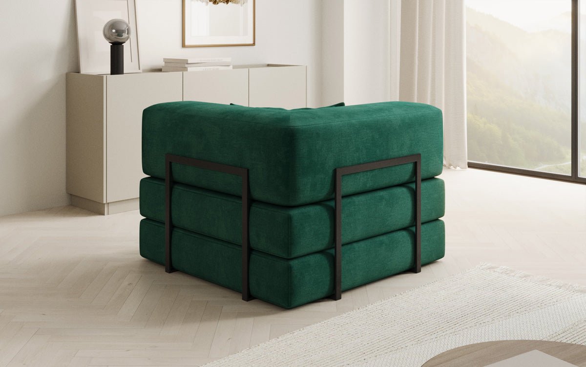 Fauteuil Lazy en velours de designer