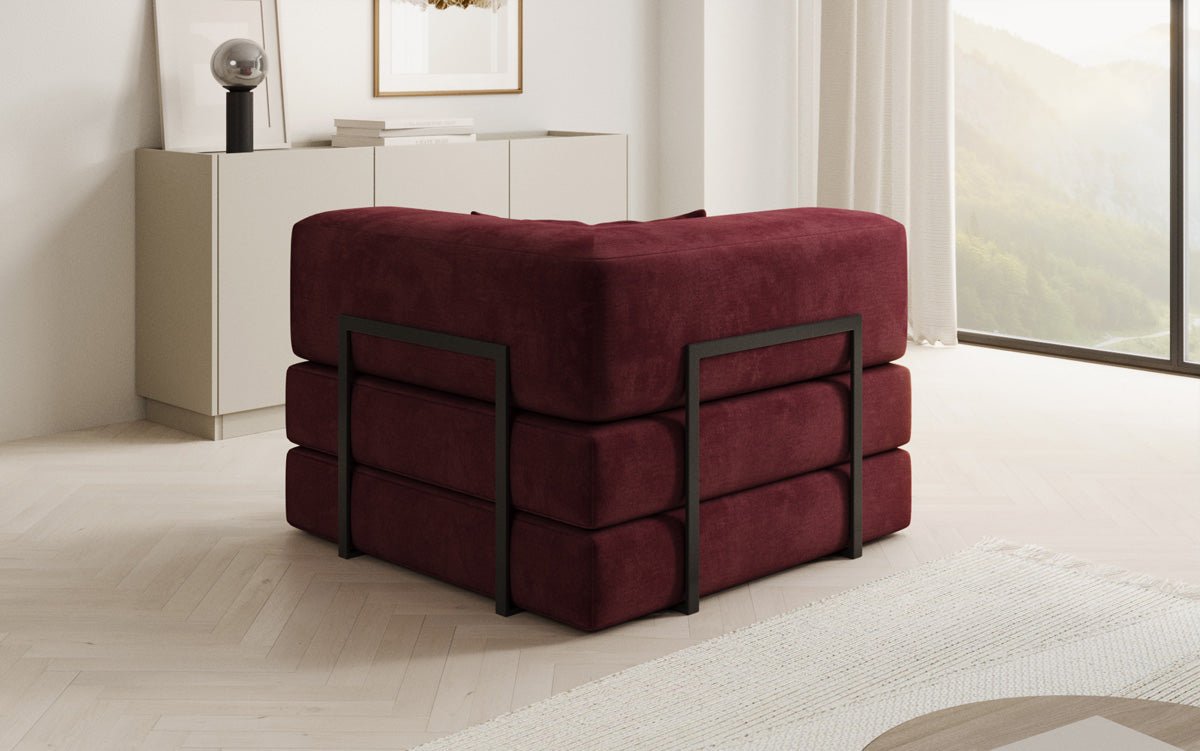 Fauteuil Lazy en velours de designer