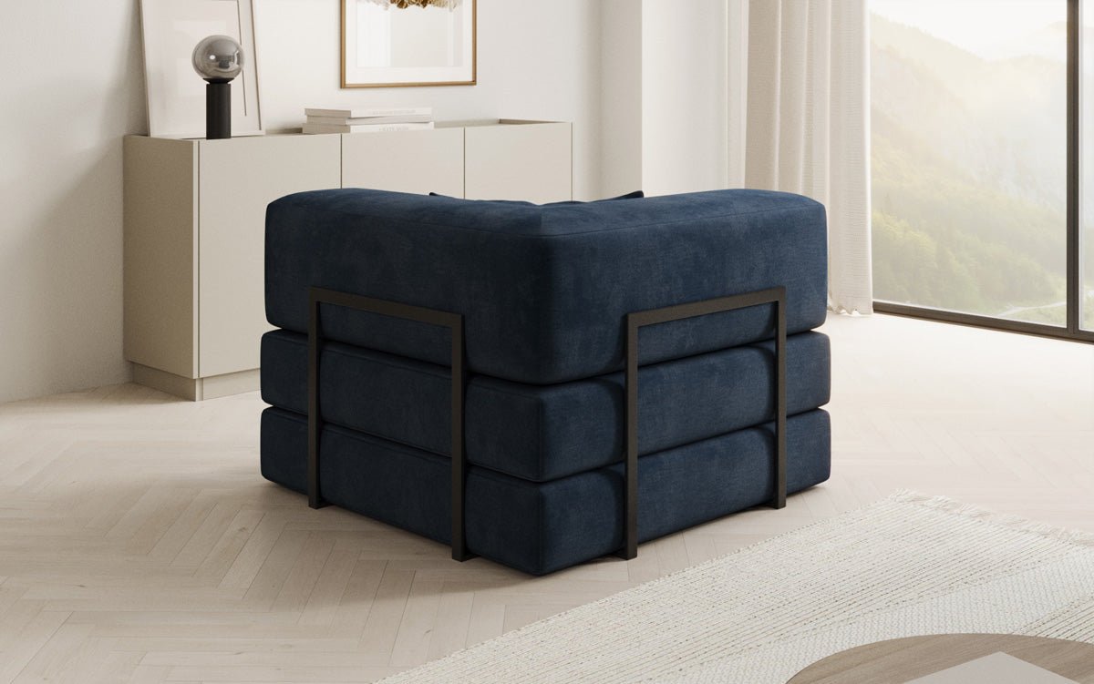 Fauteuil Lazy en velours de designer