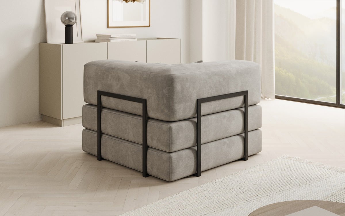 Fauteuil Lazy en velours de designer