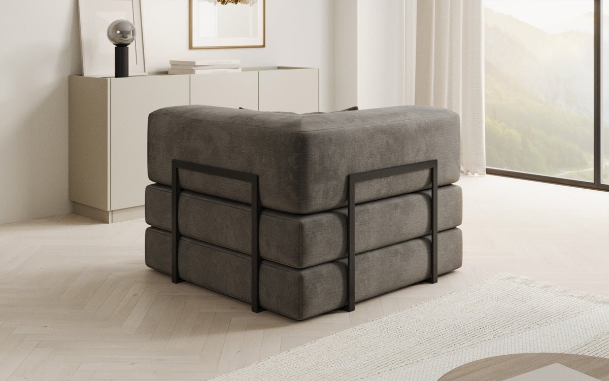 Fauteuil Lazy en velours de designer
