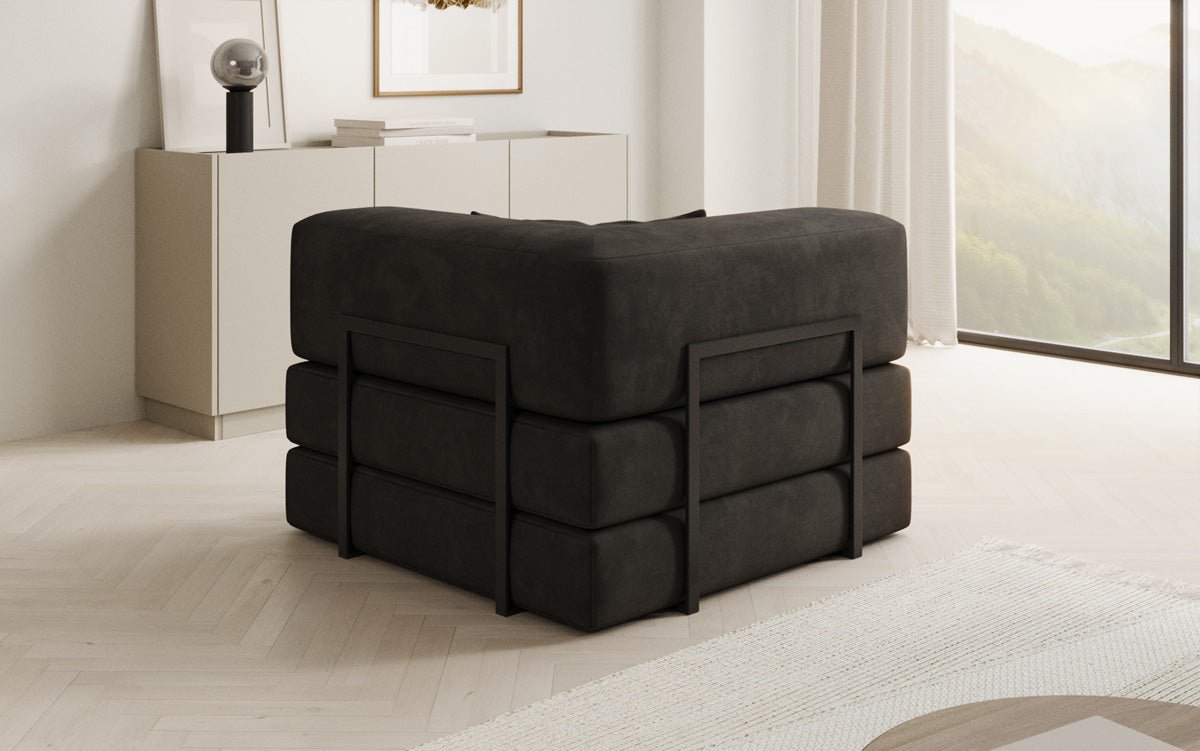 Fauteuil Lazy en velours de designer