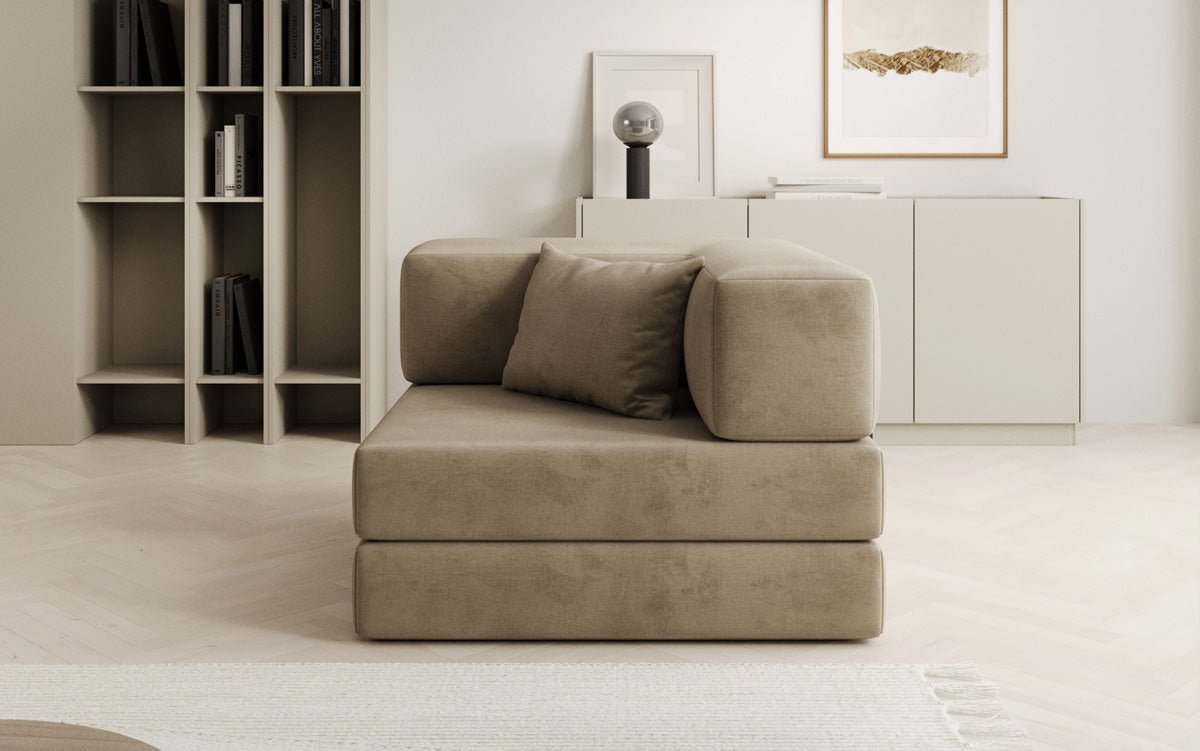 Fauteuil Lazy en velours de designer