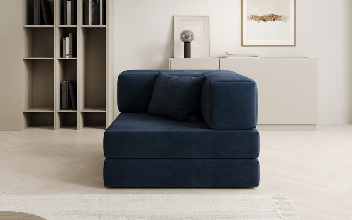 Fauteuil Lazy en velours de designer