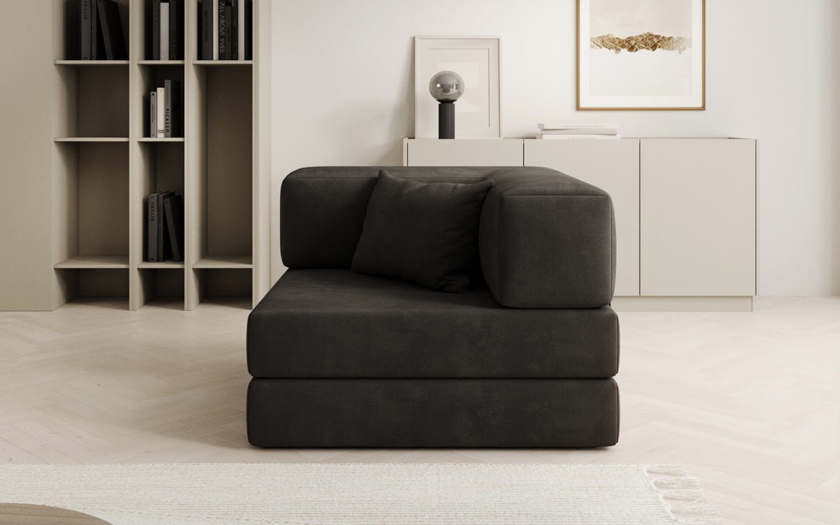 Fauteuil Lazy en velours de designer