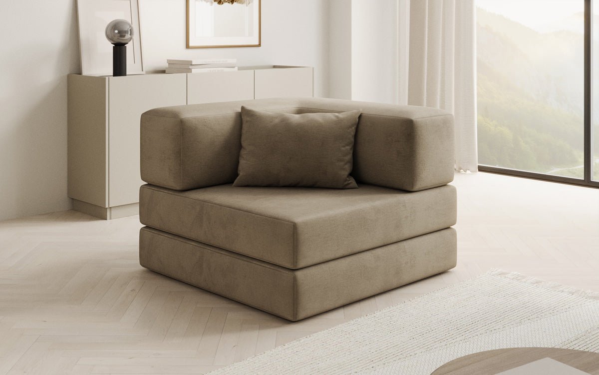 Fauteuil Lazy en velours de designer