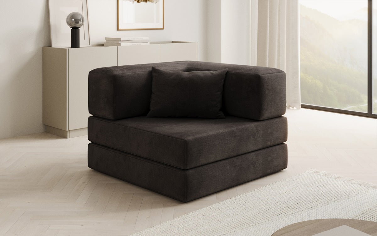 Fauteuil Lazy en velours de designer