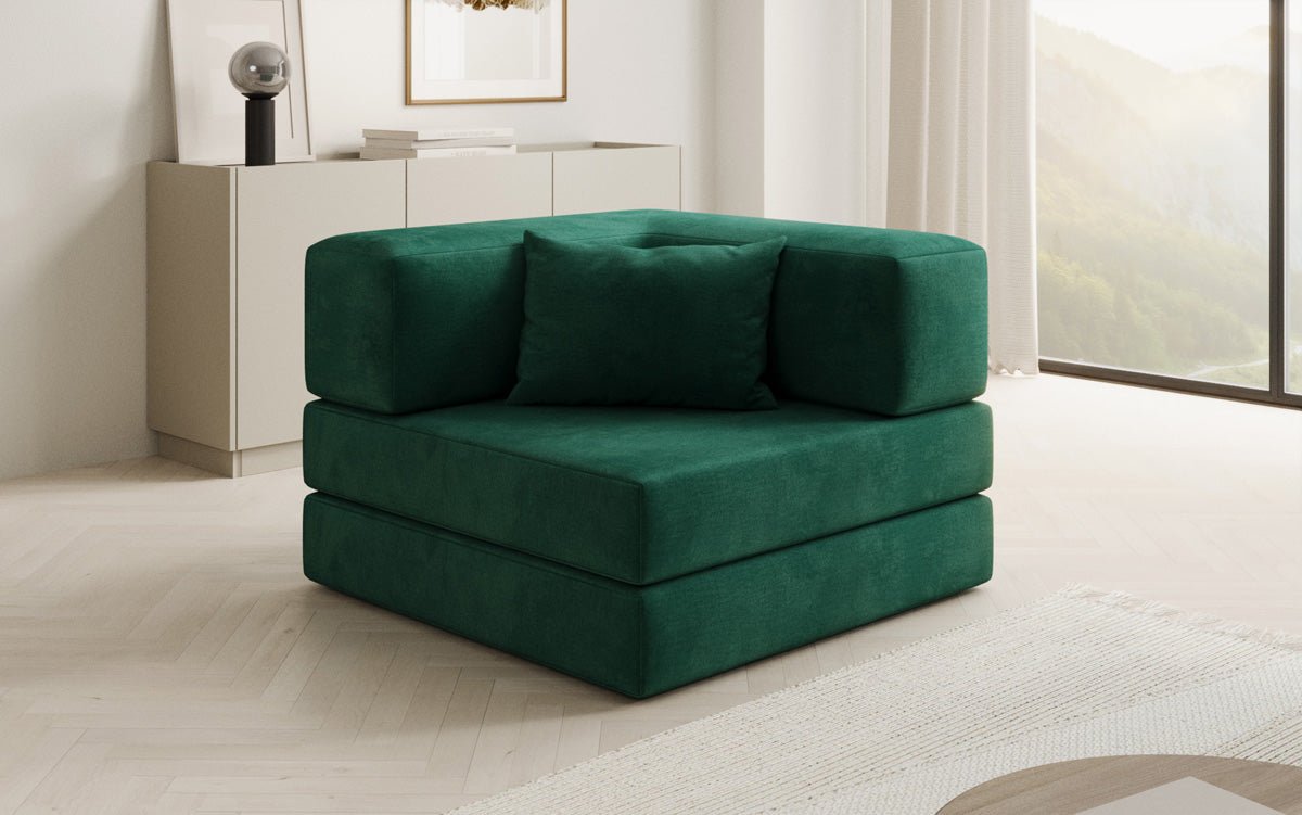 Fauteuil Lazy en velours de designer
