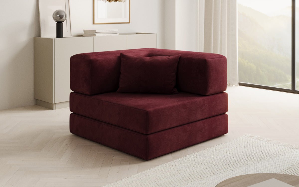 Fauteuil Lazy en velours de designer
