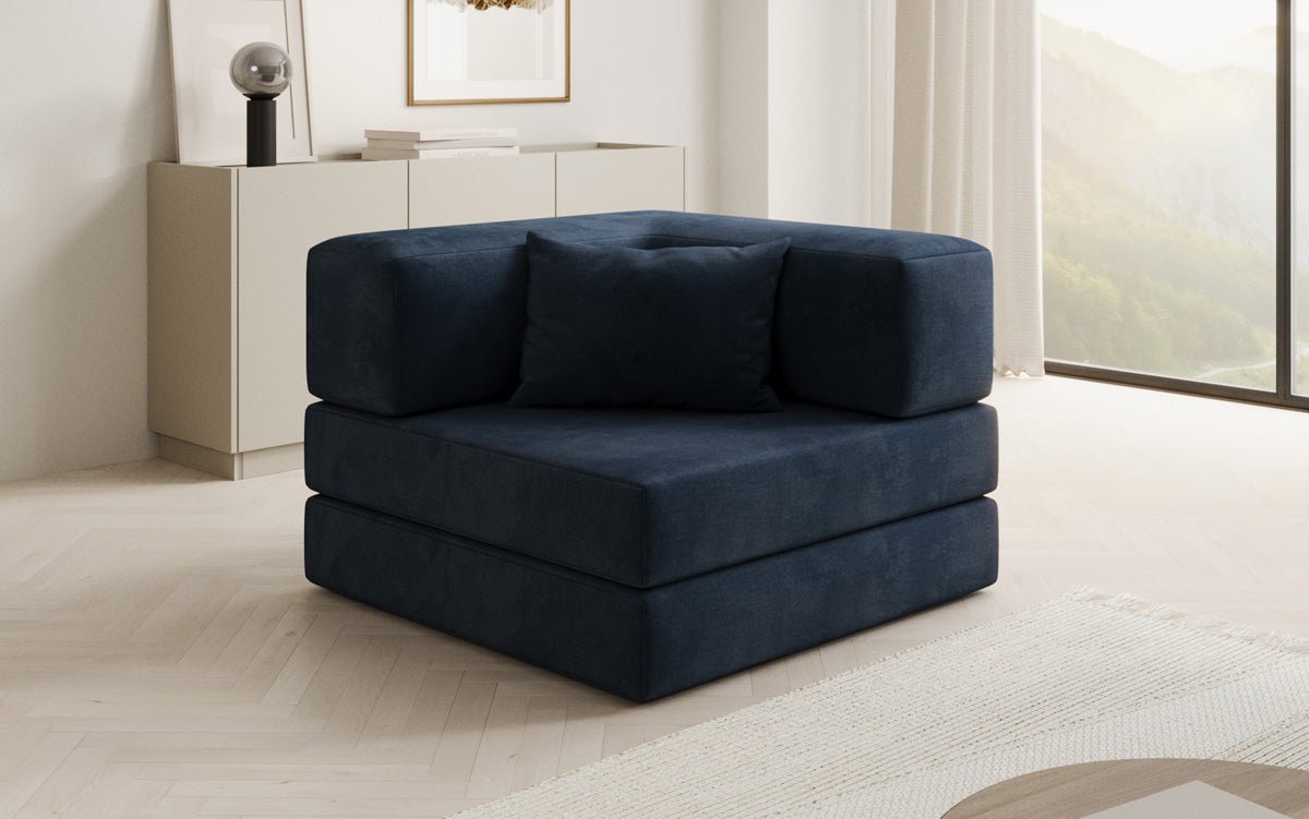 Fauteuil Lazy en velours de designer