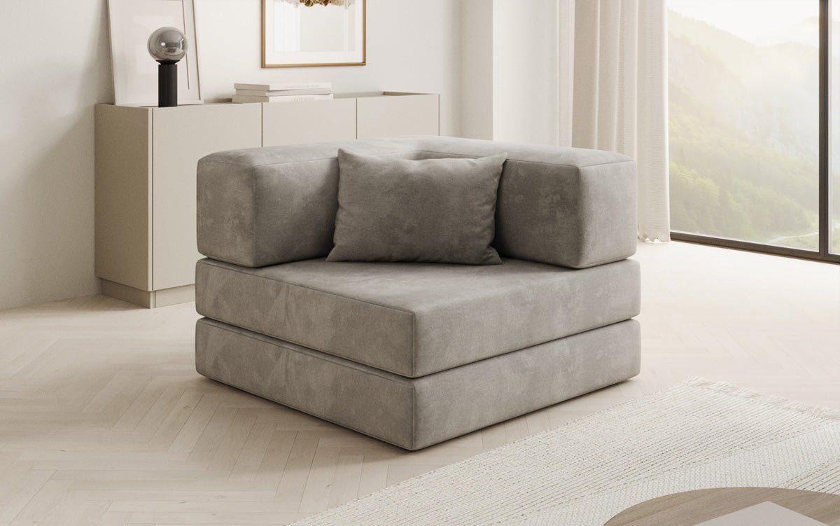 Fauteuil Lazy en velours de designer