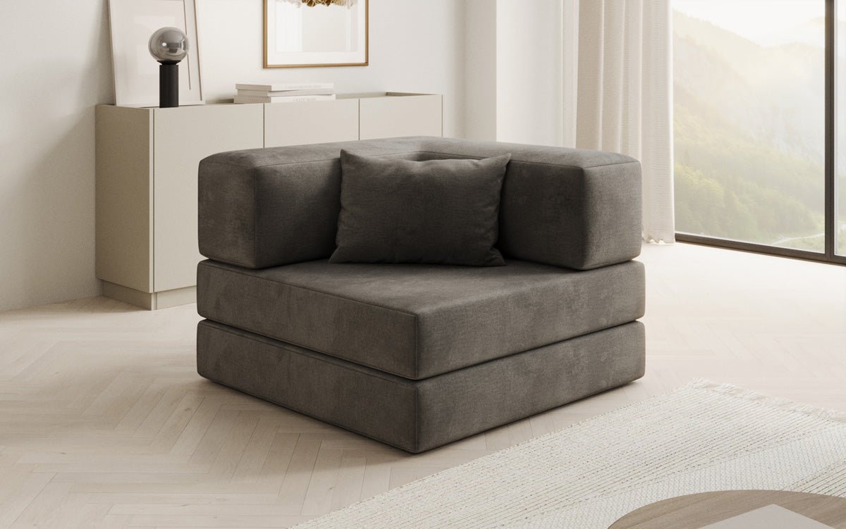 Fauteuil Lazy en velours de designer