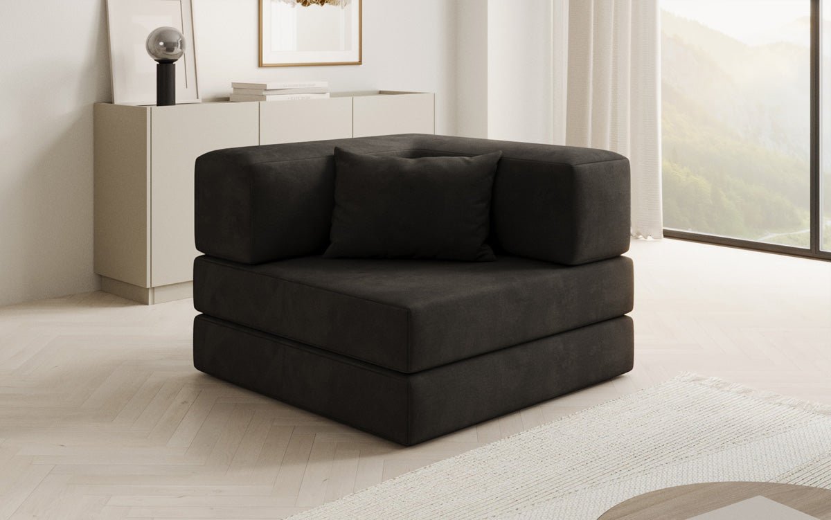 Fauteuil Lazy en velours de designer