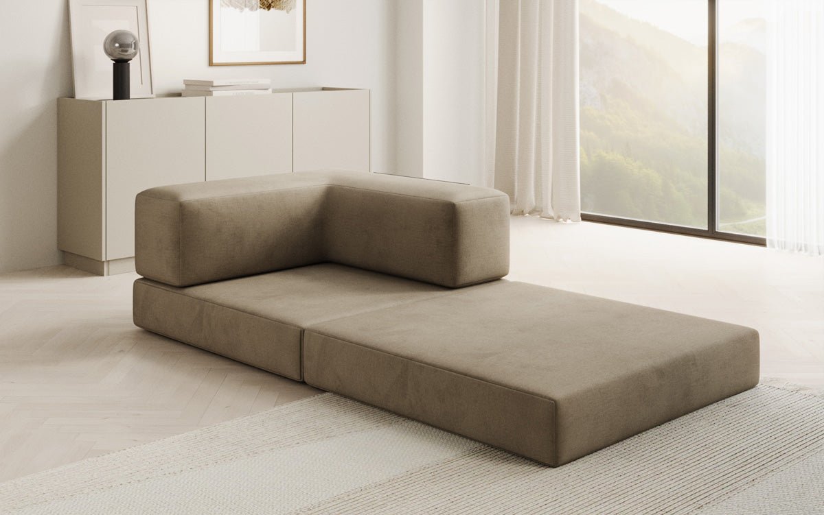 Fauteuil Lazy en velours de designer