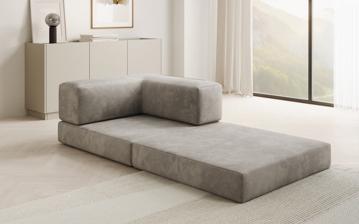Fauteuil Lazy en velours de designer