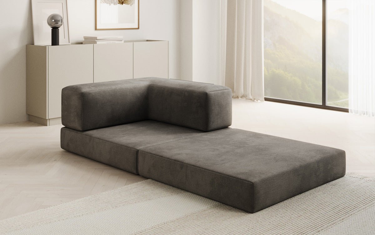 Fauteuil Lazy en velours de designer