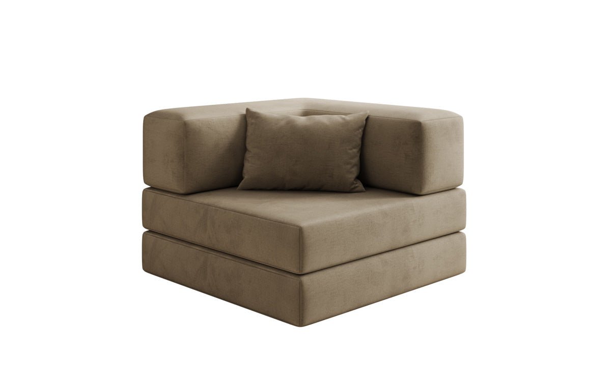 Fauteuil Lazy en velours de designer