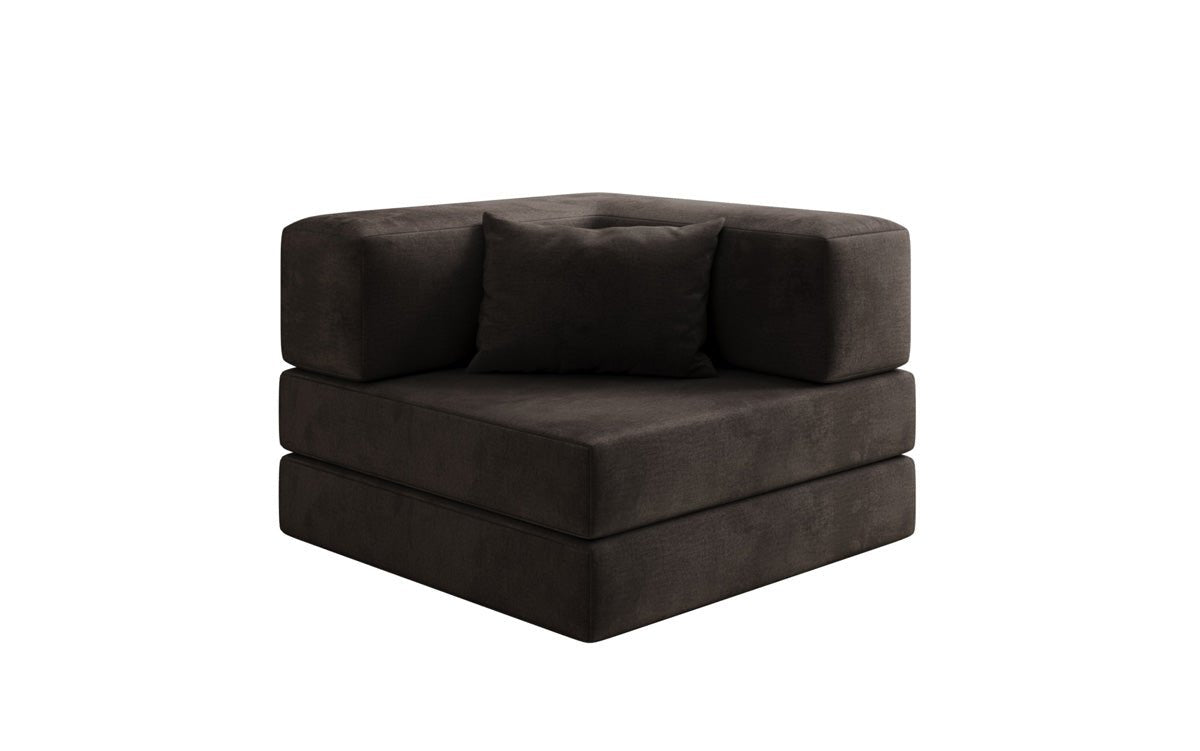 Fauteuil Lazy en velours de designer