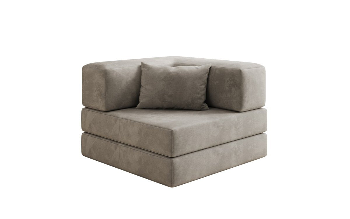 Fauteuil Lazy en velours de designer