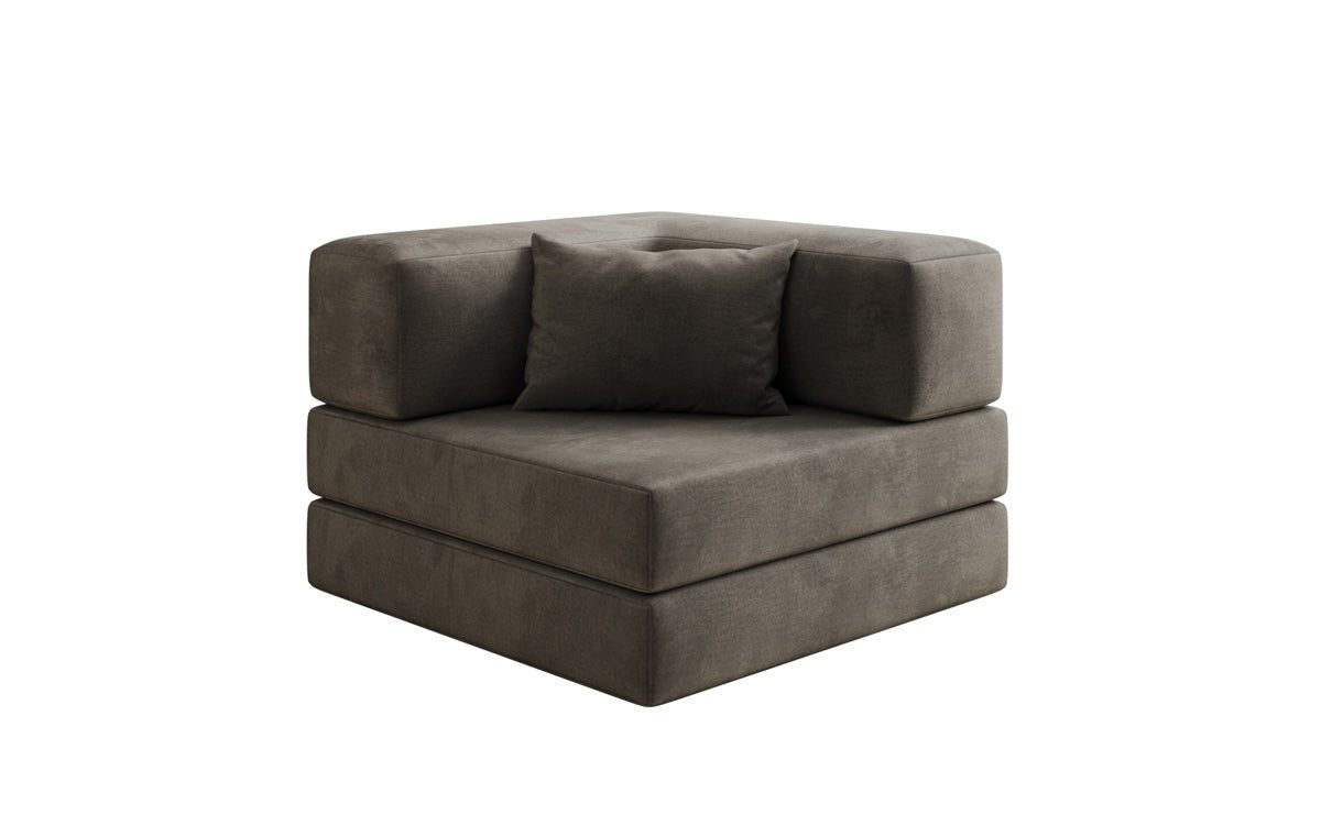 Fauteuil Lazy en velours de designer