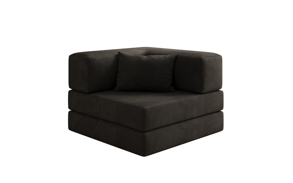 Fauteuil Lazy en velours de designer