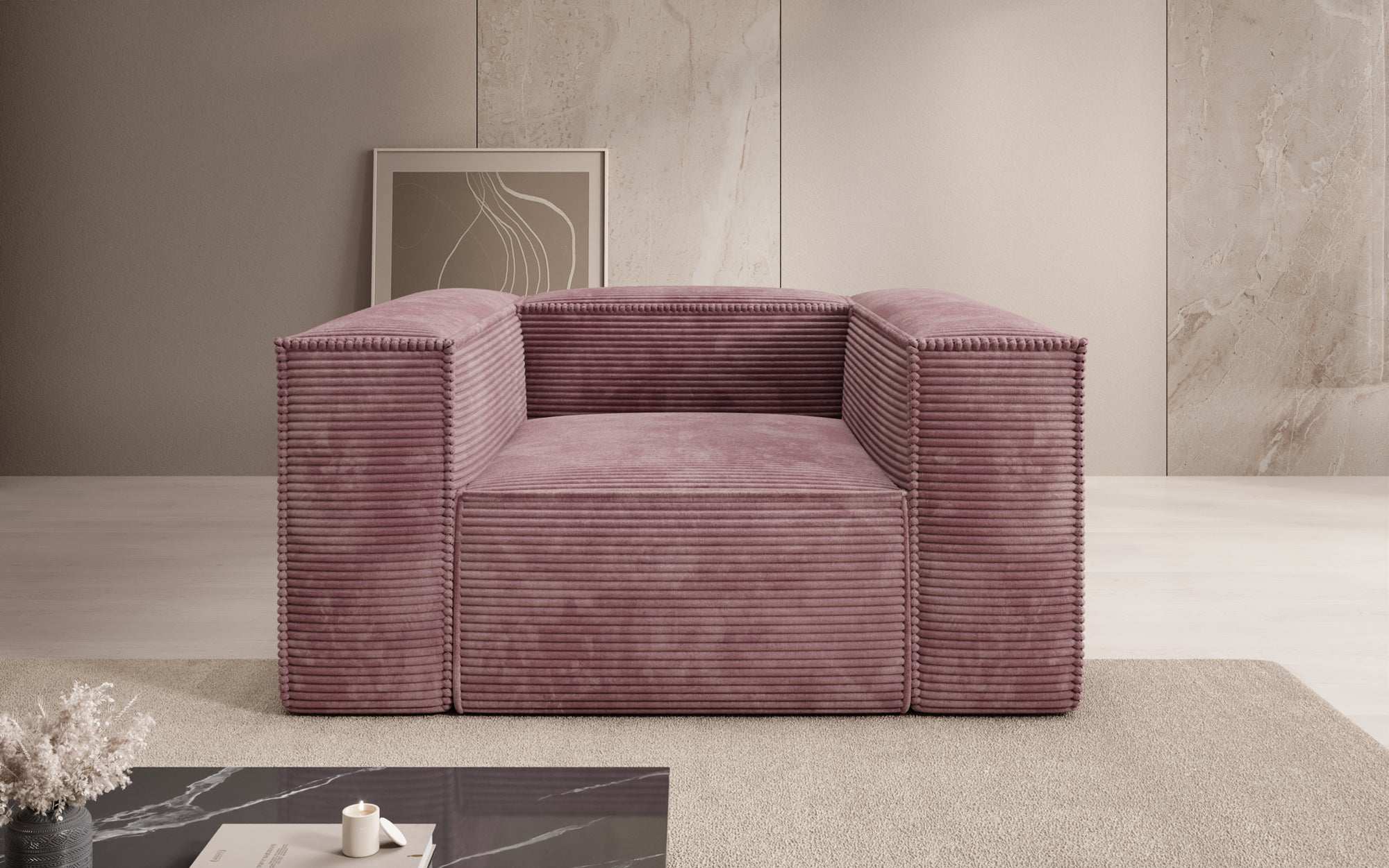 Designer Sofa-Sessel Lesley in Cord
