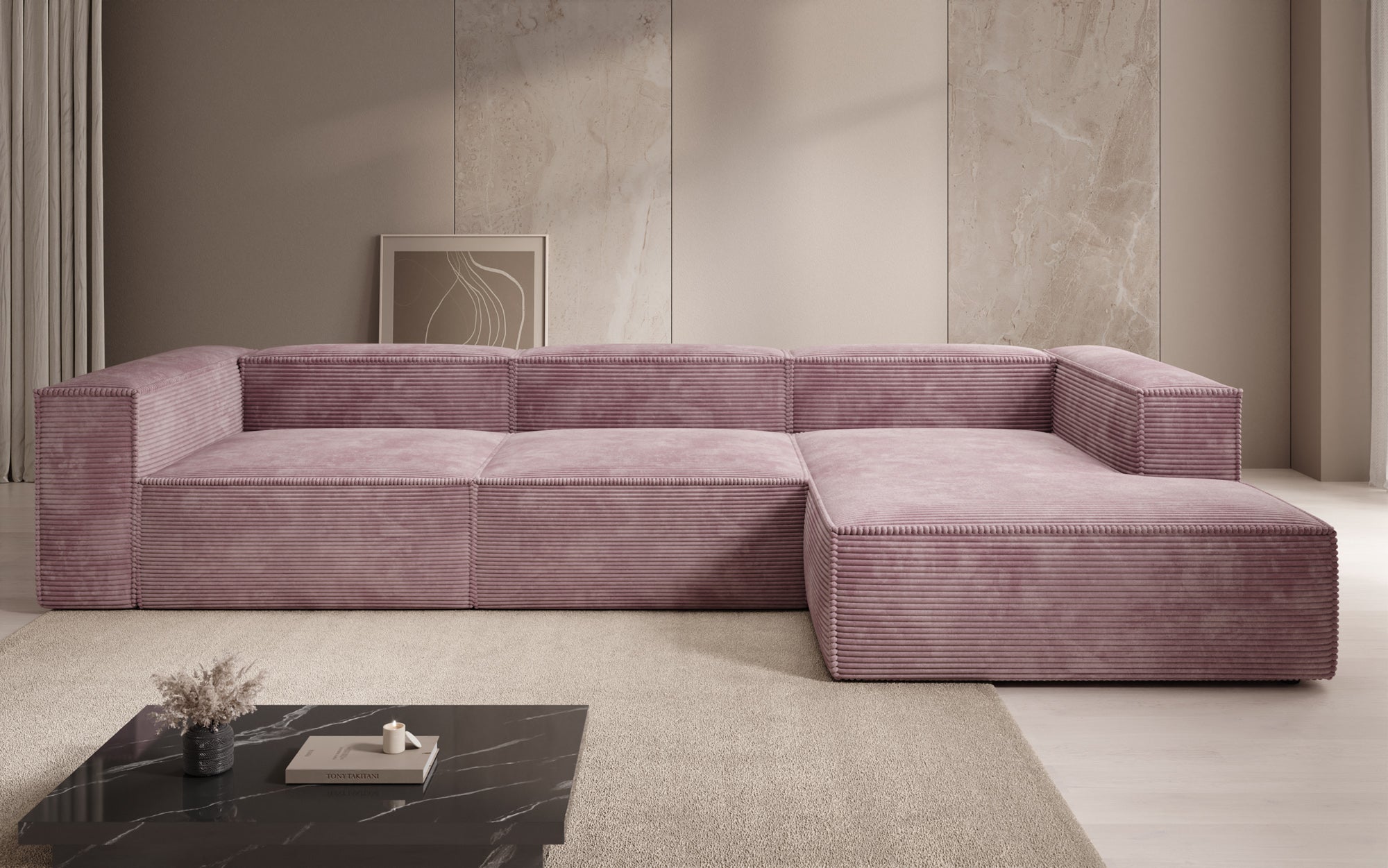 Designer Sofa Lesley L in Cord