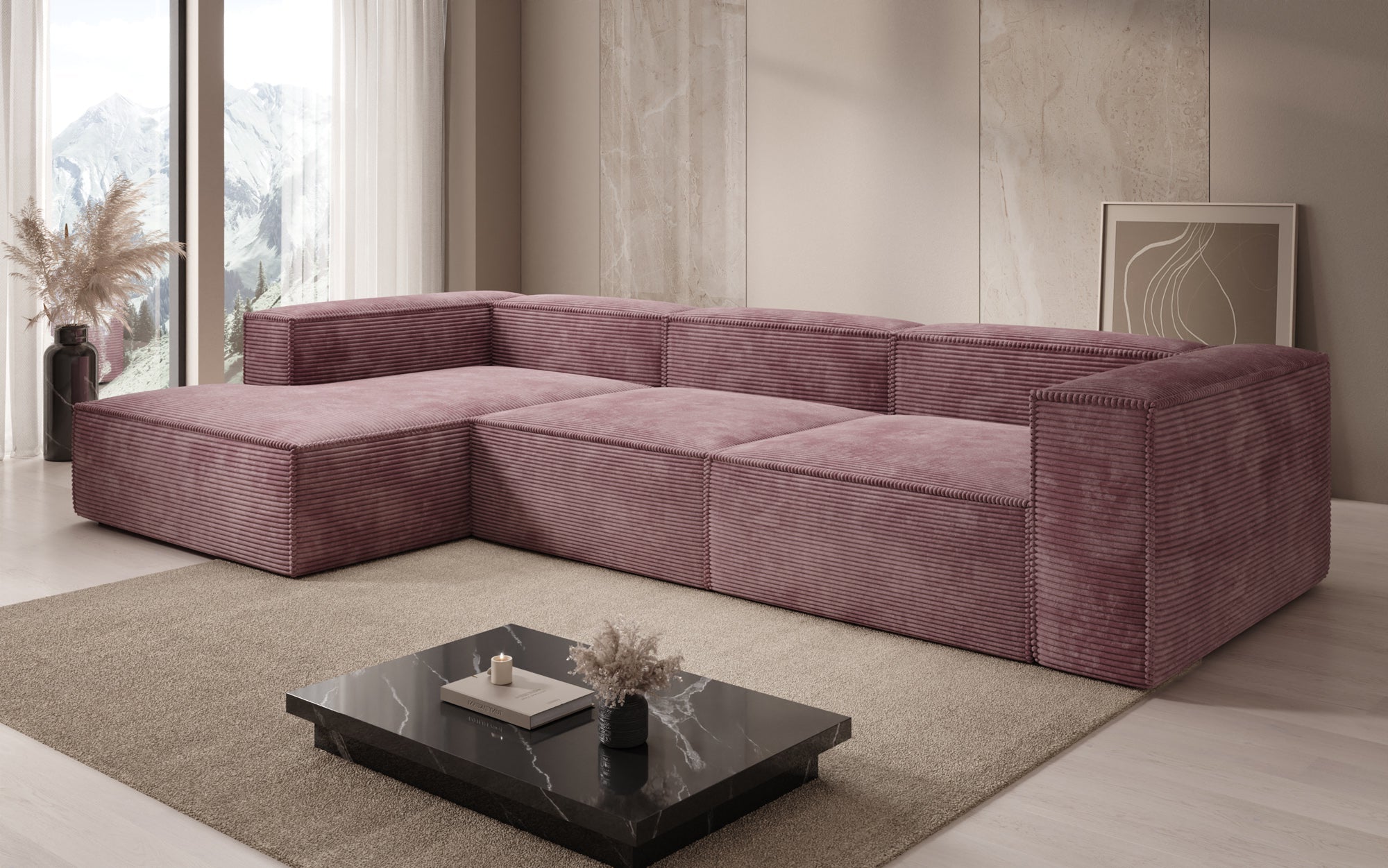 Designer Sofa Lesley L in Cord