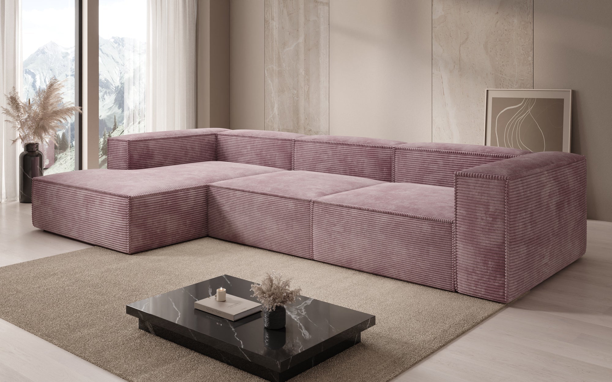 Designer Sofa Lesley L in Cord