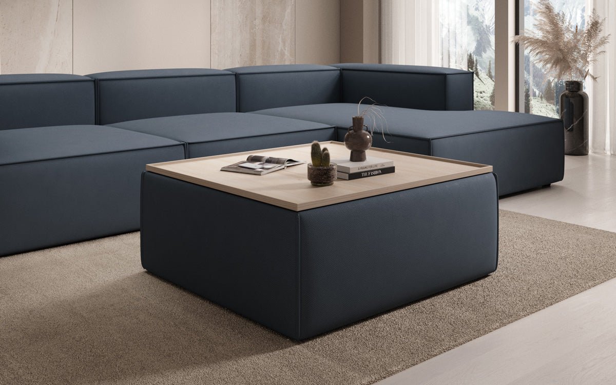 Beistellhocker/Couchtisch Lesley mit Stauraum in Stoff