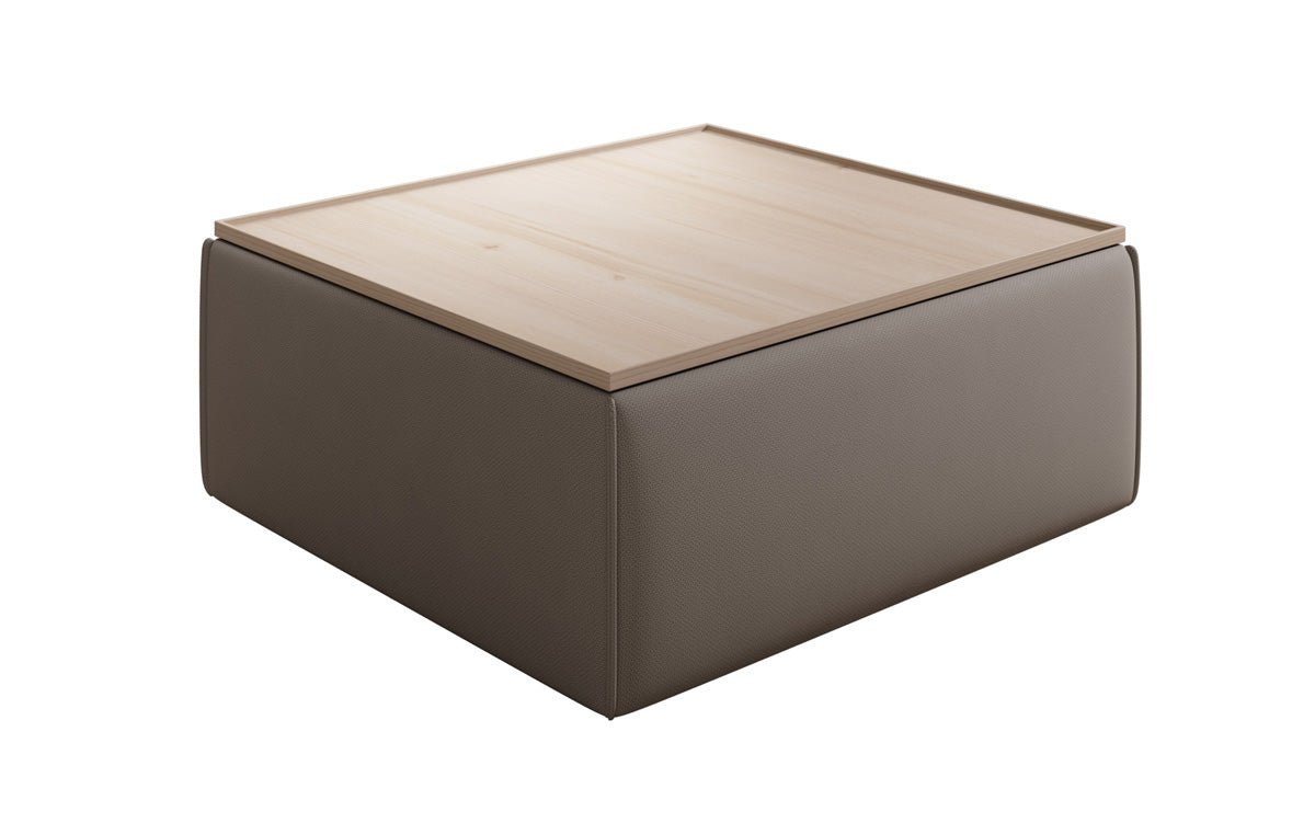 Beistellhocker/Couchtisch Lesley mit Stauraum in Stoff