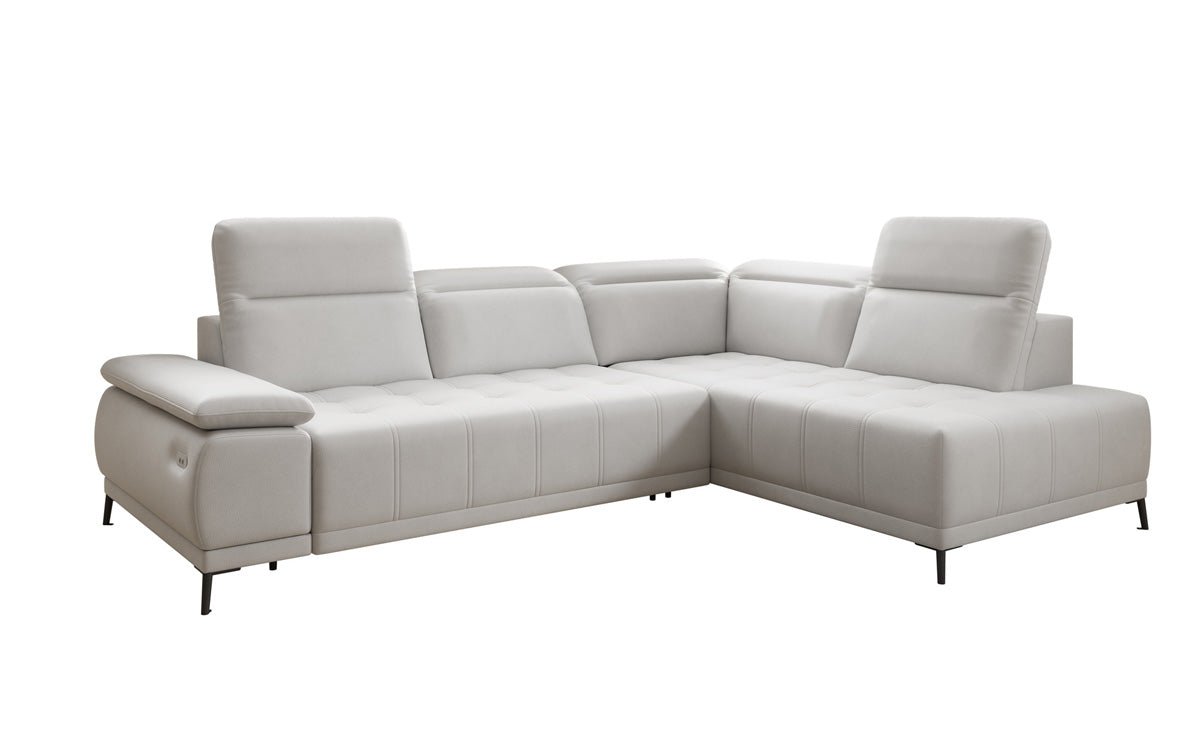Designer L Sofa Lyra mat elektrescher Schloffunktioun a Echtläder