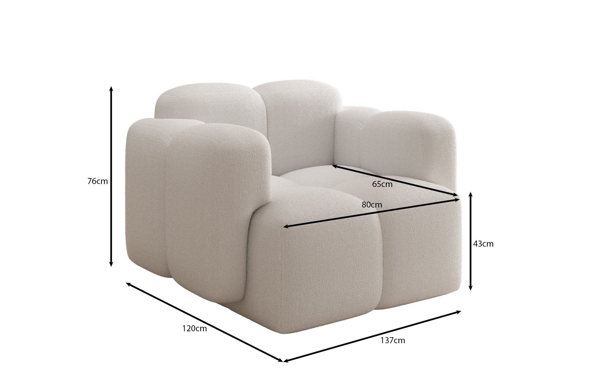 Designer Sofa-Sessel Celly in Samt