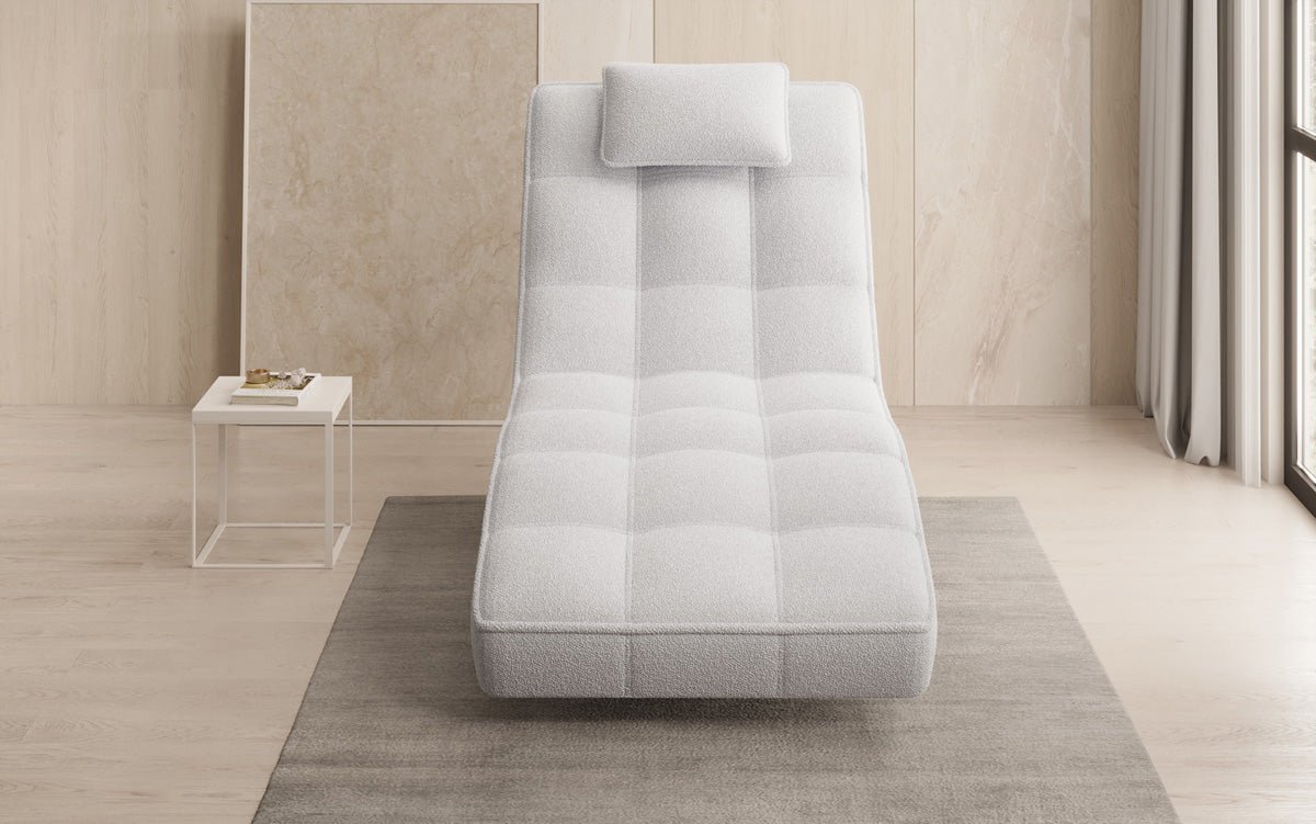 Designer Relax-Liege Livara Bouclé mat Dréifunktioun