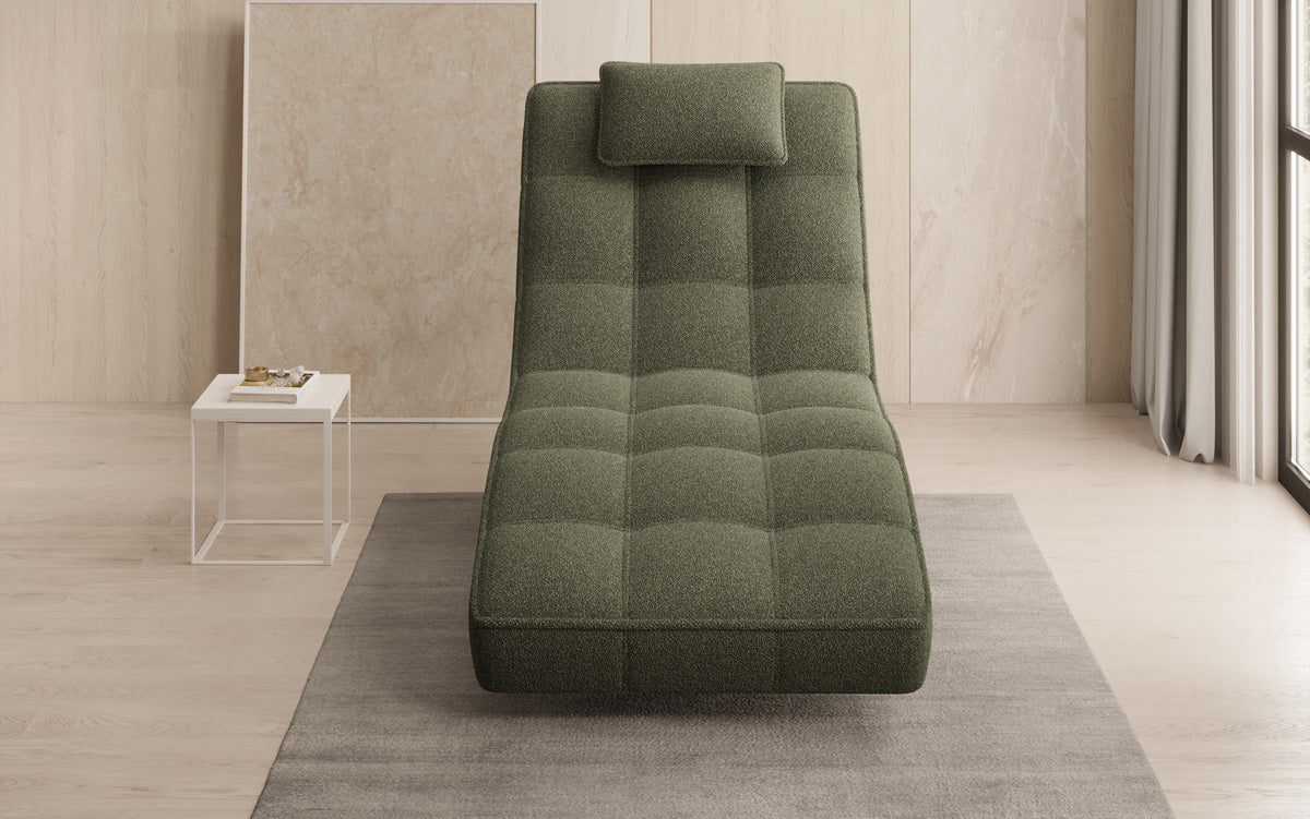 Designer Relax-Liege Livara Bouclé mit Drehfunktion