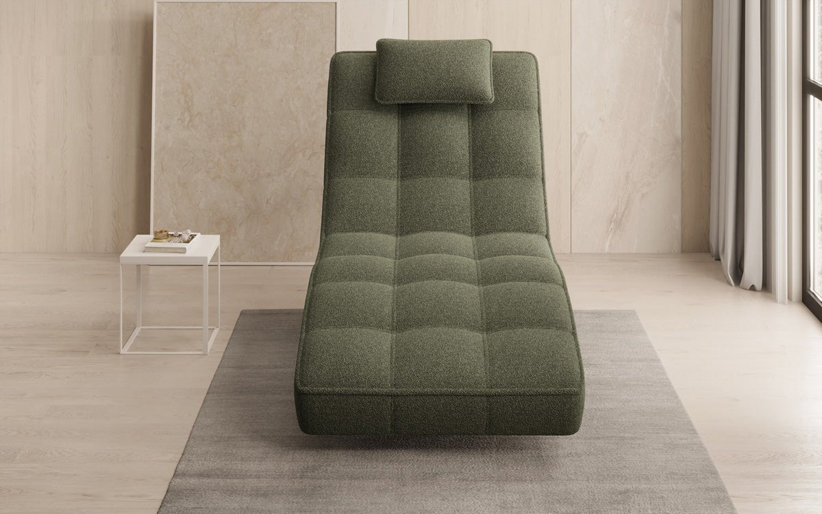 Designer Relax-Liege Livara Bouclé mat Dréifunktioun