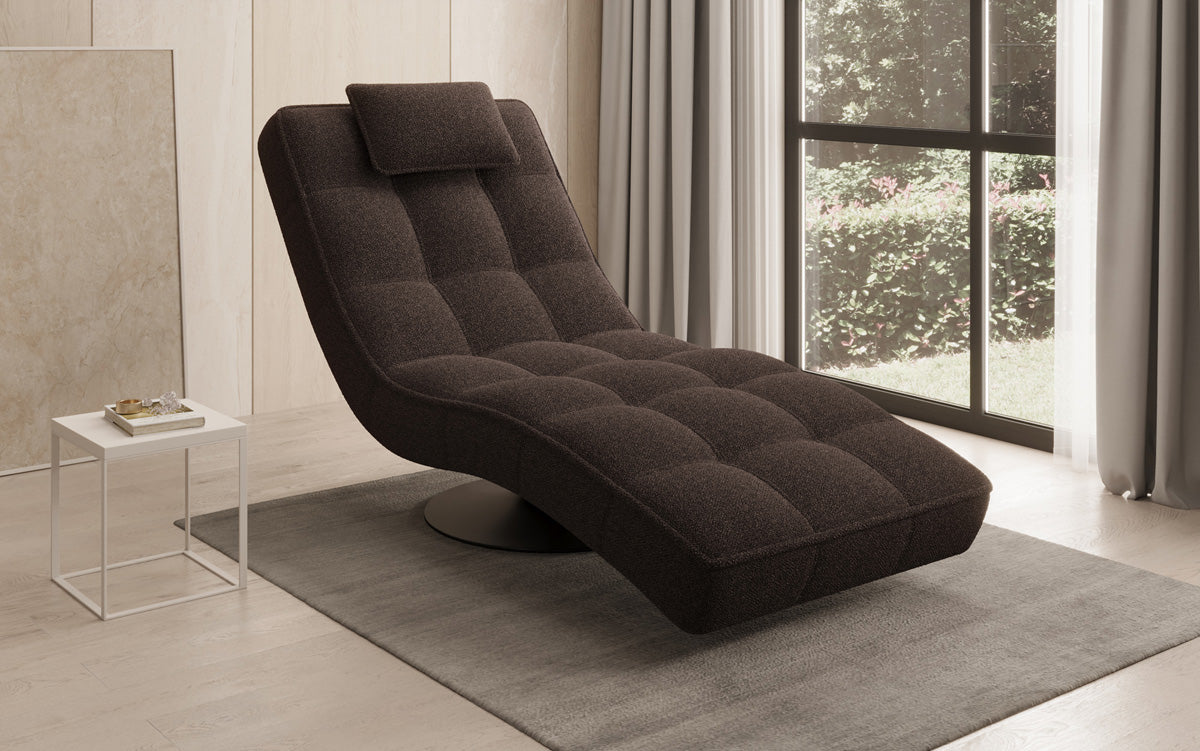 Designer Relax-Liege Livara Bouclé mit Drehfunktion