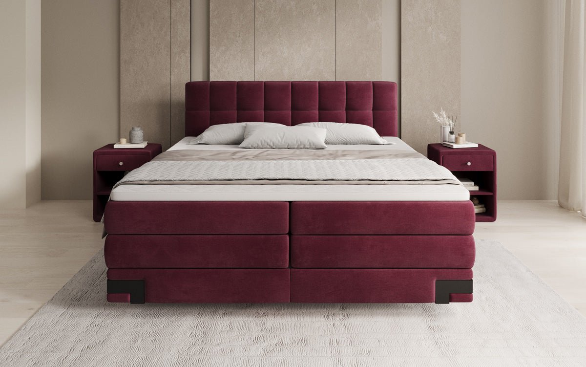Boxspringbett Isabell mat Stauraum a Samt