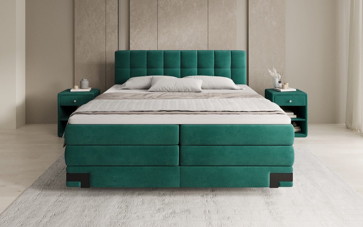 Boxspringbett Isabell mat Stauraum a Samt