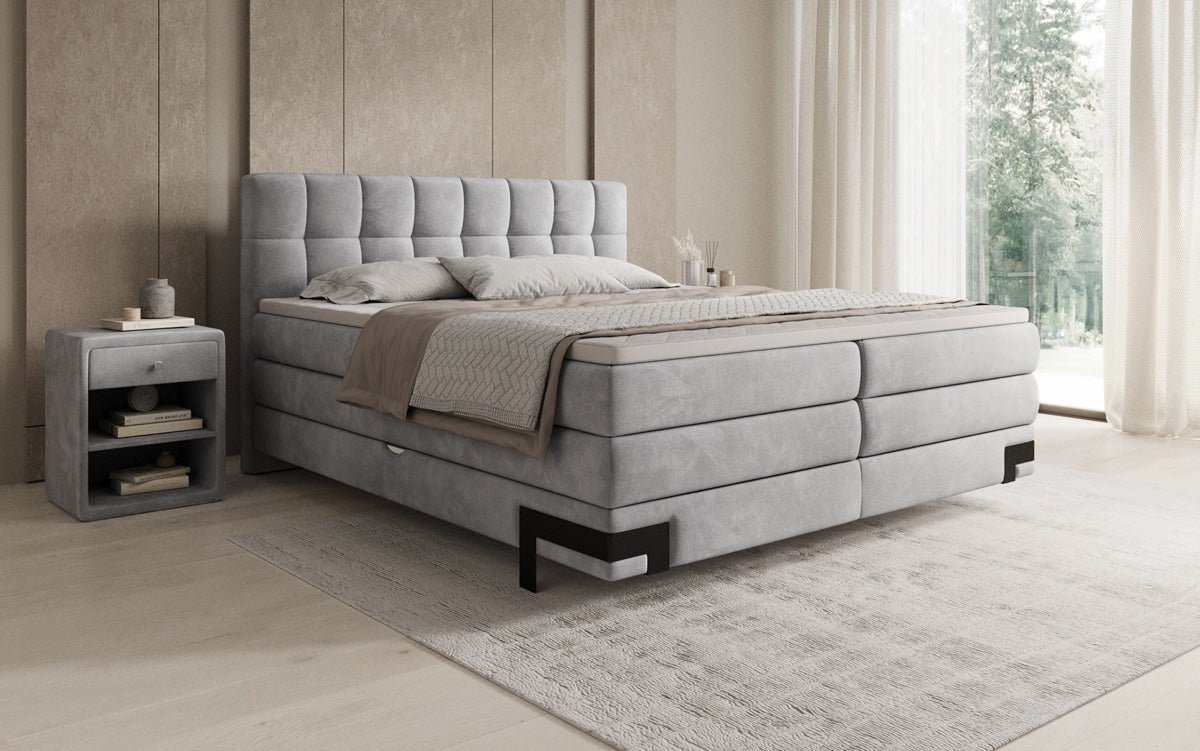 Boxspringbett Isabell mat Stauraum a Samt