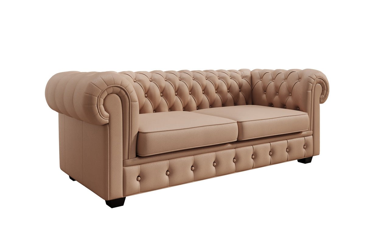 Chesterfield 3 Sëtz Sofa Royal a Echtläder
