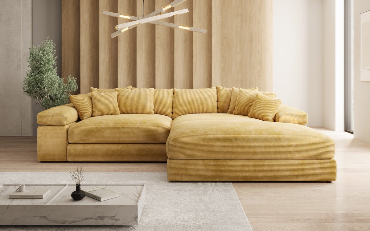 Designer Sofa Bernardo mat breeder Ottomane an Cord
