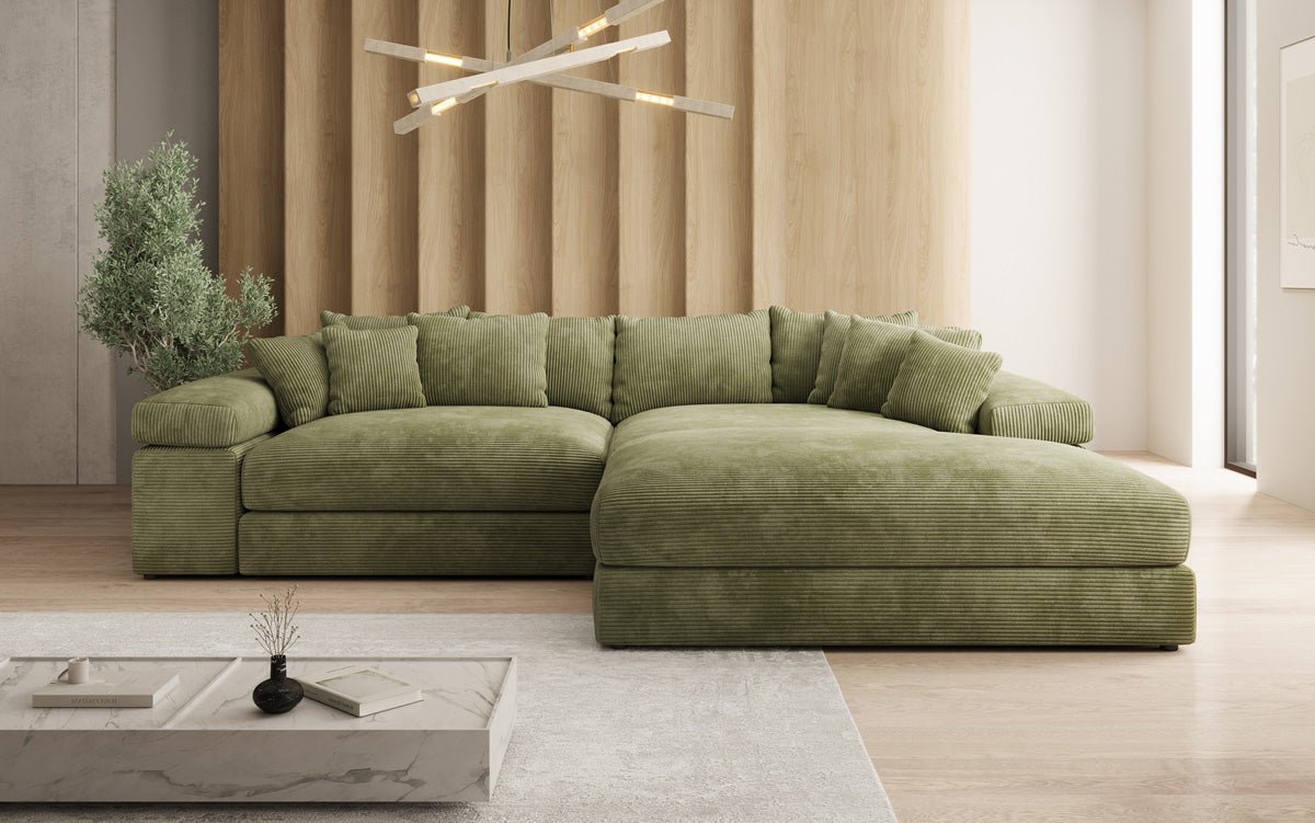 Designer Sofa Bernardo mat breeder Ottomane an Cord