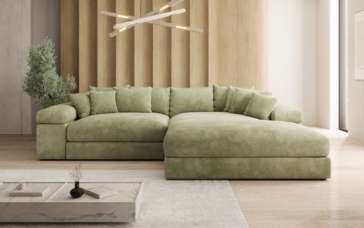 Designer Sofa Bernardo mat breeder Ottomane an Cord