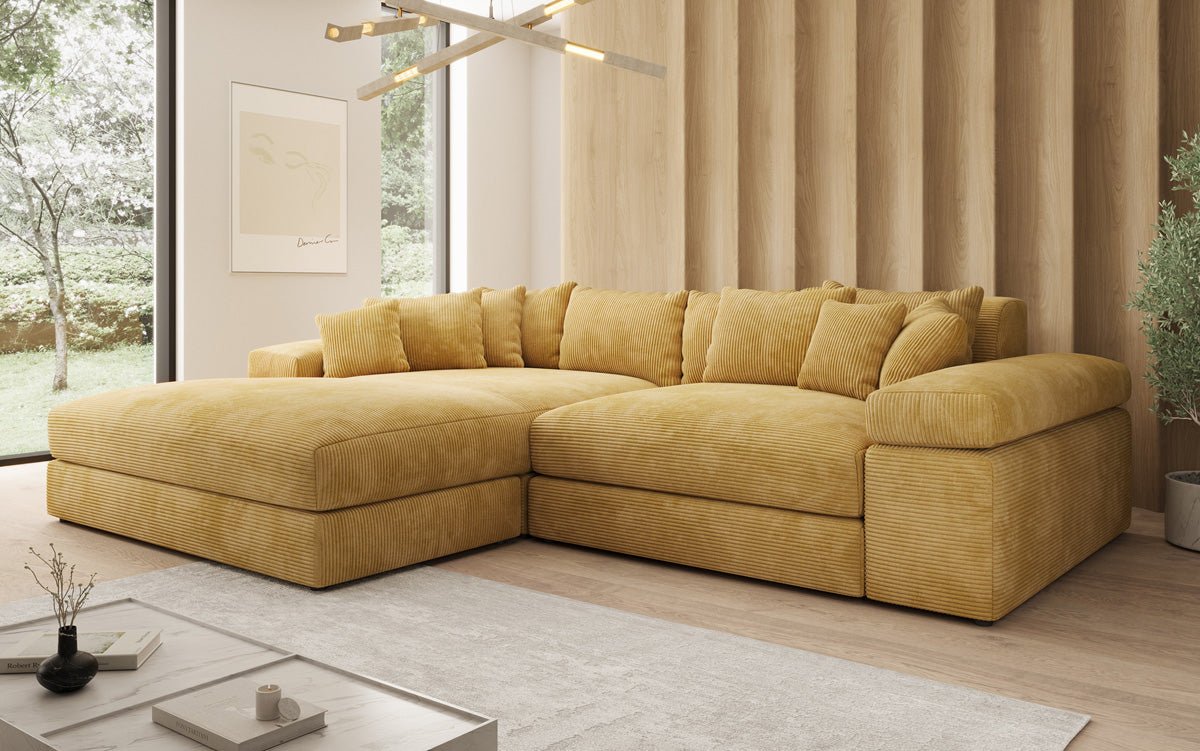 Designer Sofa Bernardo mat breeder Ottomane an Cord
