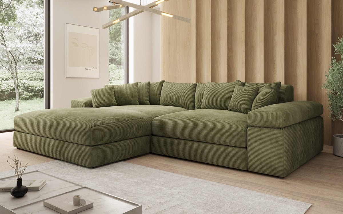 Designer Sofa Bernardo mat breeder Ottomane an Cord