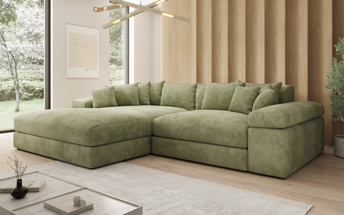 Designer Sofa Bernardo mat breeder Ottomane an Cord