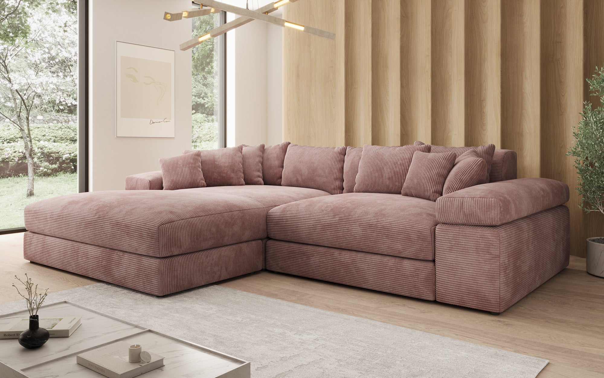 Designer Sofa Bernardo mat breeder Ottomane an Cord