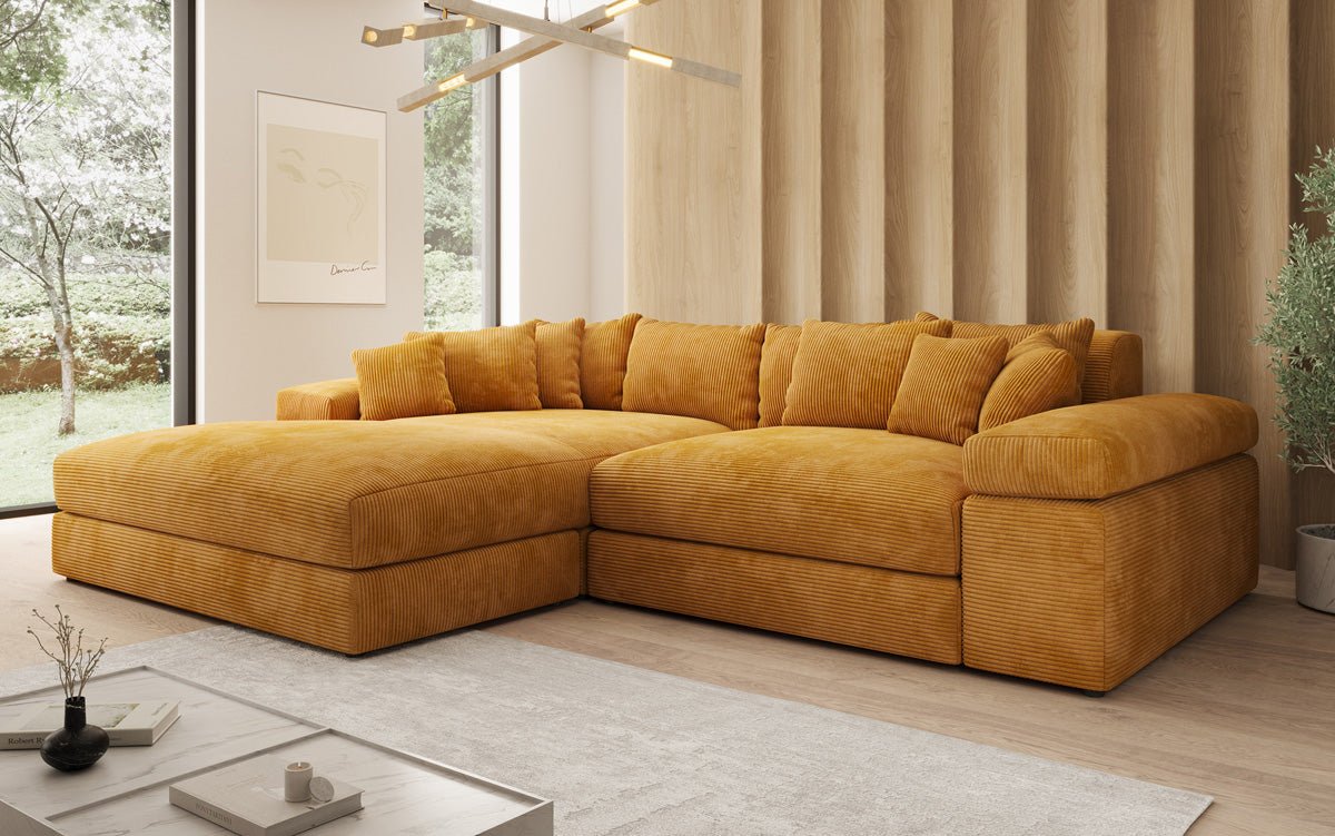 Designer Sofa Bernardo mat breeder Ottomane an Cord