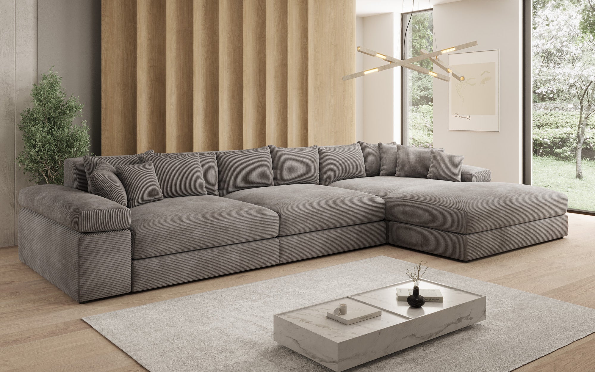 Designer Sofa Bernardo L Maxi mat breeder Ottomane a Cord
